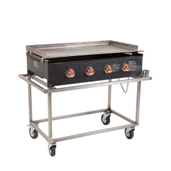 Plancha gaz 4 feux sur chariot 50 x 91 cm (bouteille gaz fournie)