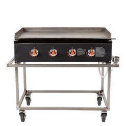 Plancha gaz 4 feux sur chariot 50 x 91 cm (bouteille gaz fournie)