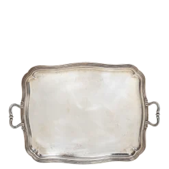 Plateau argenté vintage 40-45 x 30-35 cm