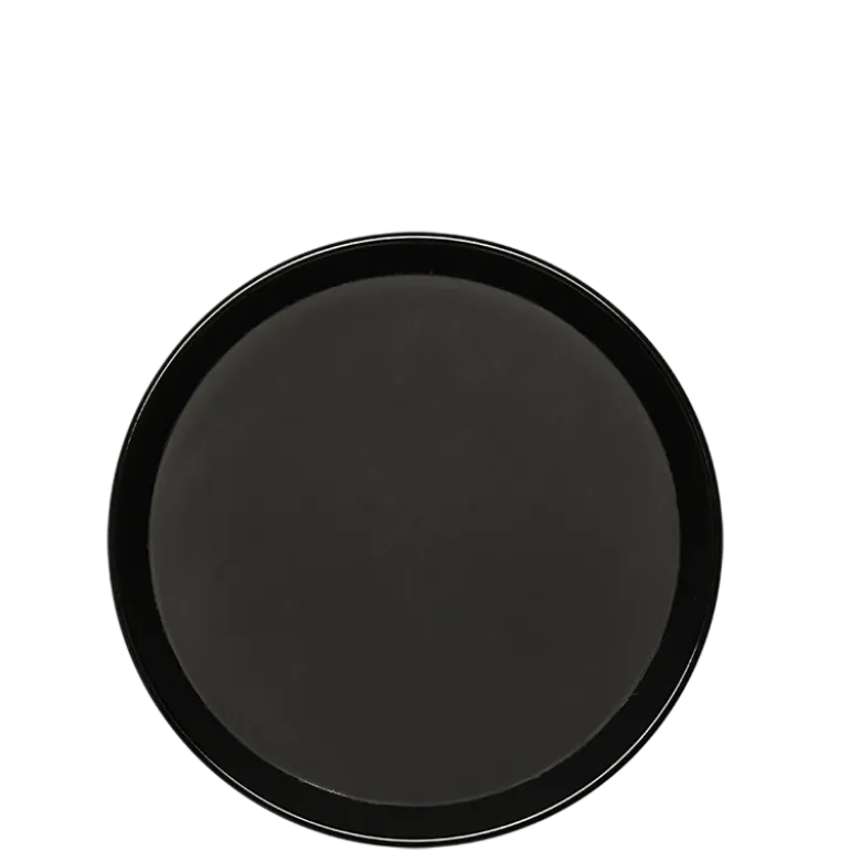 Plateau de service noir antidérapant Ø 39,5 cm H 3 cm