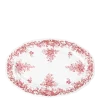 Plat ovale Vintage rouge rose Ø 35-40 cm
