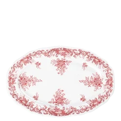 Plat ovale Vintage rouge rose Ø 35-40 cm