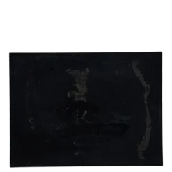Plat rectangulaire noir en verre 24 x 32 cm
