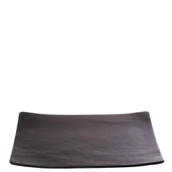 Plat rectangulaire noir en verre 24 x 32 cm