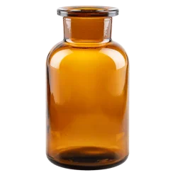 Pot à pharmacie vintage verre brun petit format H 8-20 cm