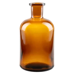 Pot à pharmacie vintage verre brun petit format H 8-20 cm