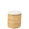 Pouf Bali avec galette lin ficelle Ø 40 cm H 40 cm