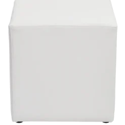 Pouf carré vinyle blanc 40 x 40 H 40 cm