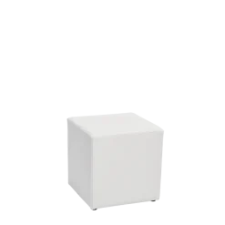 Pouf carré vinyle blanc 40 x 40 H 40 cm