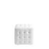 Pouf Chesterfield blanc 44 x 44 cm H 42 cm
