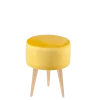 Pouf Juliette velours jaune moutarde Ø 35 cm H 44 cm