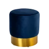 Pouf Luxor velours bleu nuit Ø 40 cm H 45 cm