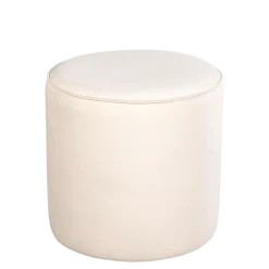 Pouf Preston velours crème M1 Ø 40 cm H 40 cm