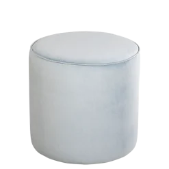Pouf Preston velours glacier M1 Ø 40 cm H 40 cm