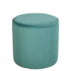 Pouf Preston velours vert amazone M1 Ø 40 cm H 40 cm