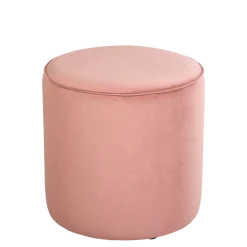 Pouf Preston velours vieux rose M1 Ø 40 cm H 40 cm
