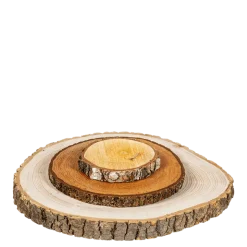 Rondelle de bois vintage petit format Ø 12-13 cm