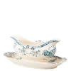 Saucière Vintage bleu vert 13-20 cm x 9-14 cm H 6-8 cm