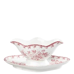 Saucière Vintage rouge rose
