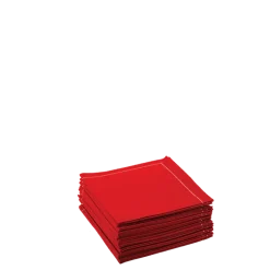 Serviettes cocktail tissu rouge 20 x 20 cm (par 30)