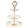 Serviteur Vintage 3 étages fleuri Ø 23-25 cm H 30-35 cm