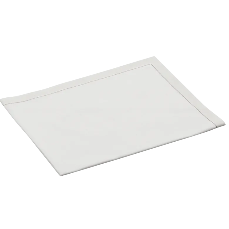 Sets de table/serviettes tissu écru 48 x 32 cm en rouleau (12)