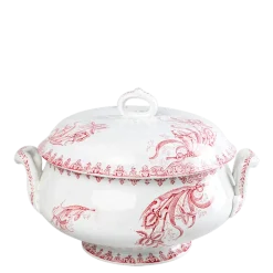 Soupière Vintage rouge rose Ø 23-27 cm 2-3 L