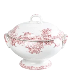 Soupière Vintage rouge rose Ø 23-27 cm 2-3 L
