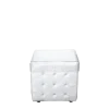 Table basse Chesterfield blanche 44 x 44 cm H 42 cm