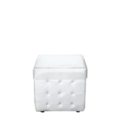 Table basse Chesterfield blanche 44 x 44 cm H 42 cm