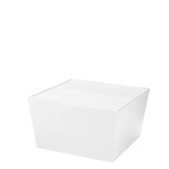 Table basse Cône blanc avec plateau acrylique blanc