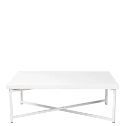 Table basse croisée blanche plateau blanc 64 x 101 cm H 35 cm