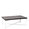 Table basse croisée blanche plateau noir 64 x 101 cm H 35 cm
