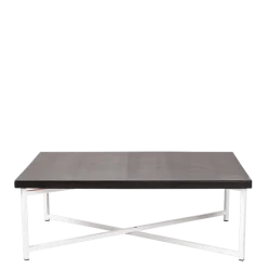 Table basse croisée blanche plateau noir 64 x 101 cm H 35 cm