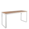 Table haute blanche plateau nature 80 x 230 cm H 110 cm