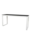 Table haute blanche plateau noir 80 x 230 cm H 110 cm