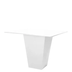 Table haute H 112 cm Cône blanc plateau blanc 140 x 140 cm
