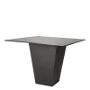 Table haute H 112 cm Cône noir plateau noir 140 x 140 cm