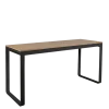 Table haute noire plateau nature 80 x 230 cm H 110 cm