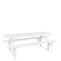 Table Kermesse blanche 70 x 220 cm H 78 cm