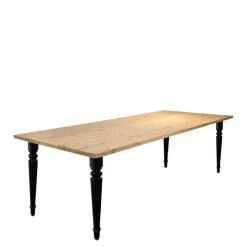Table Nature en chêne avec pieds noirs 100 x 240 cm H 73 cm