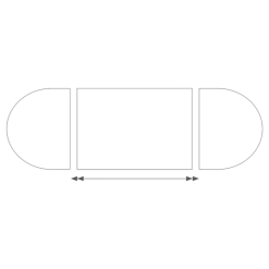 Table ovale de 150 x 700 cm