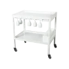 Table roulante cocktail blanche 60 x 90 cm H 95 cm
