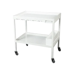 Table roulante cocktail blanche 60 x 90 cm H 95 cm