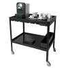 Table roulante cocktail noire 60 x 90 cm H 95 cm