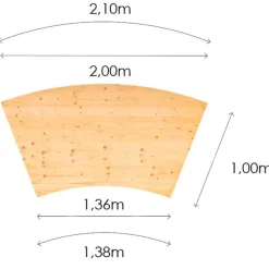Table Volute 100 x 200 cm H 72 cm
