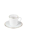 Tasse et sous-tasse à café Plane Filet Or 12 cl