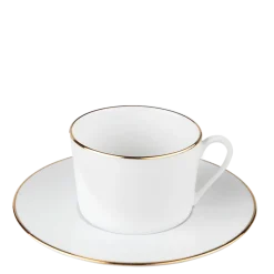 Tasse et sous-tasse à thé Plane Filet Or 22 cl